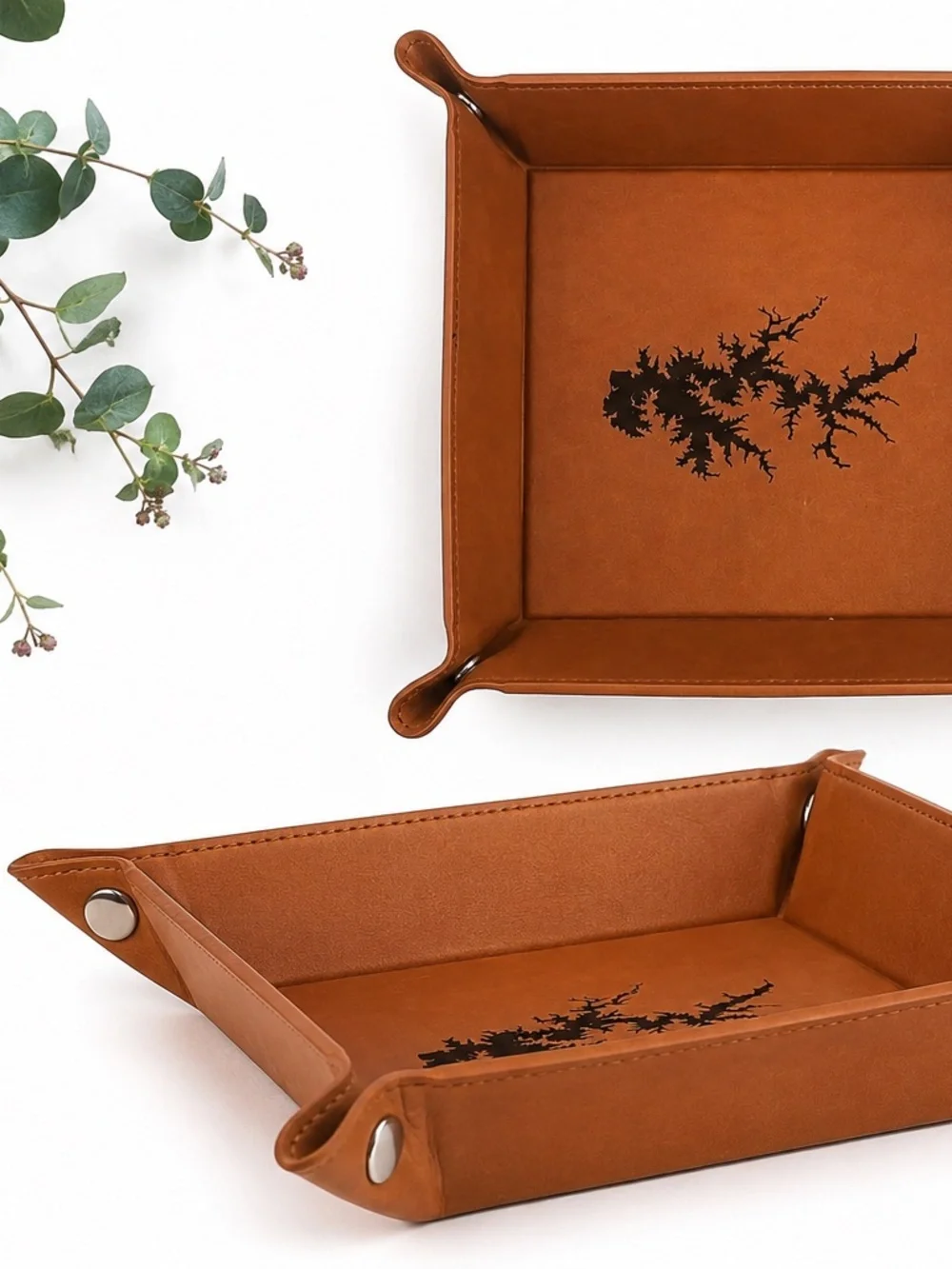 NEW Faux Leather Valet Tray Catchall | Lake Norman Charlotte NC | Desk Organizer